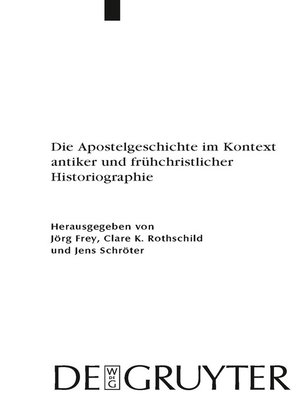 cover image of Die Apostelgeschichte im Kontext antiker und frühchristlicher Historiographie
